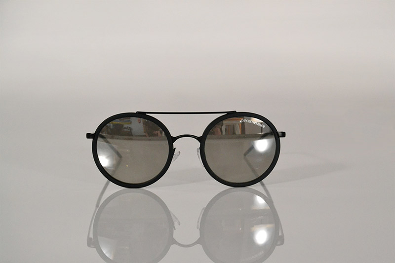Sunglasses: Round black and metallic , R5 090, Emporio Armani at Sunglass Hut