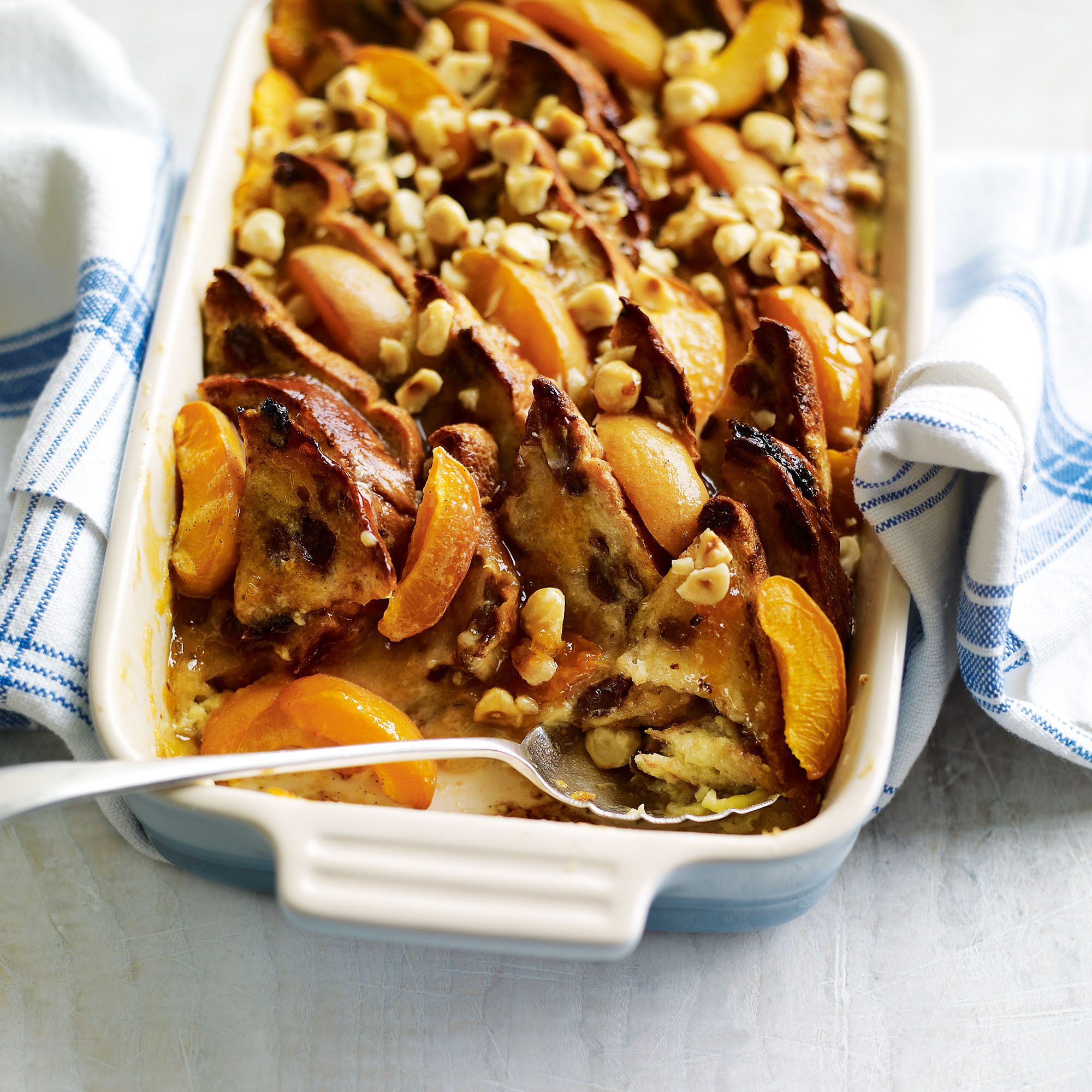 Fruit bread and butter pudding with apricot recipe