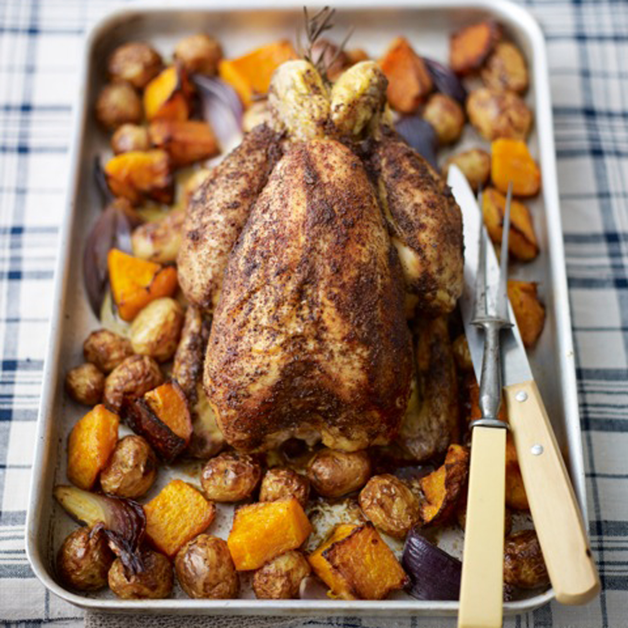 Middle Eastern roast chicken with sumac, lemon and rosemary recipe