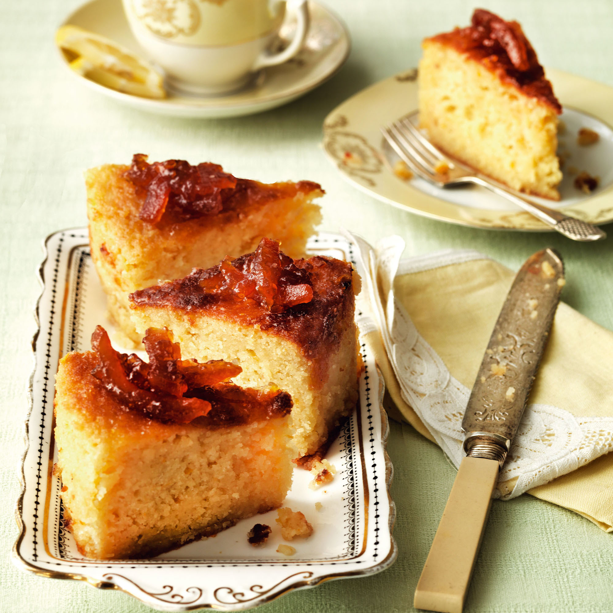 Sticky orange and almond cake with marmalade glaze recipe