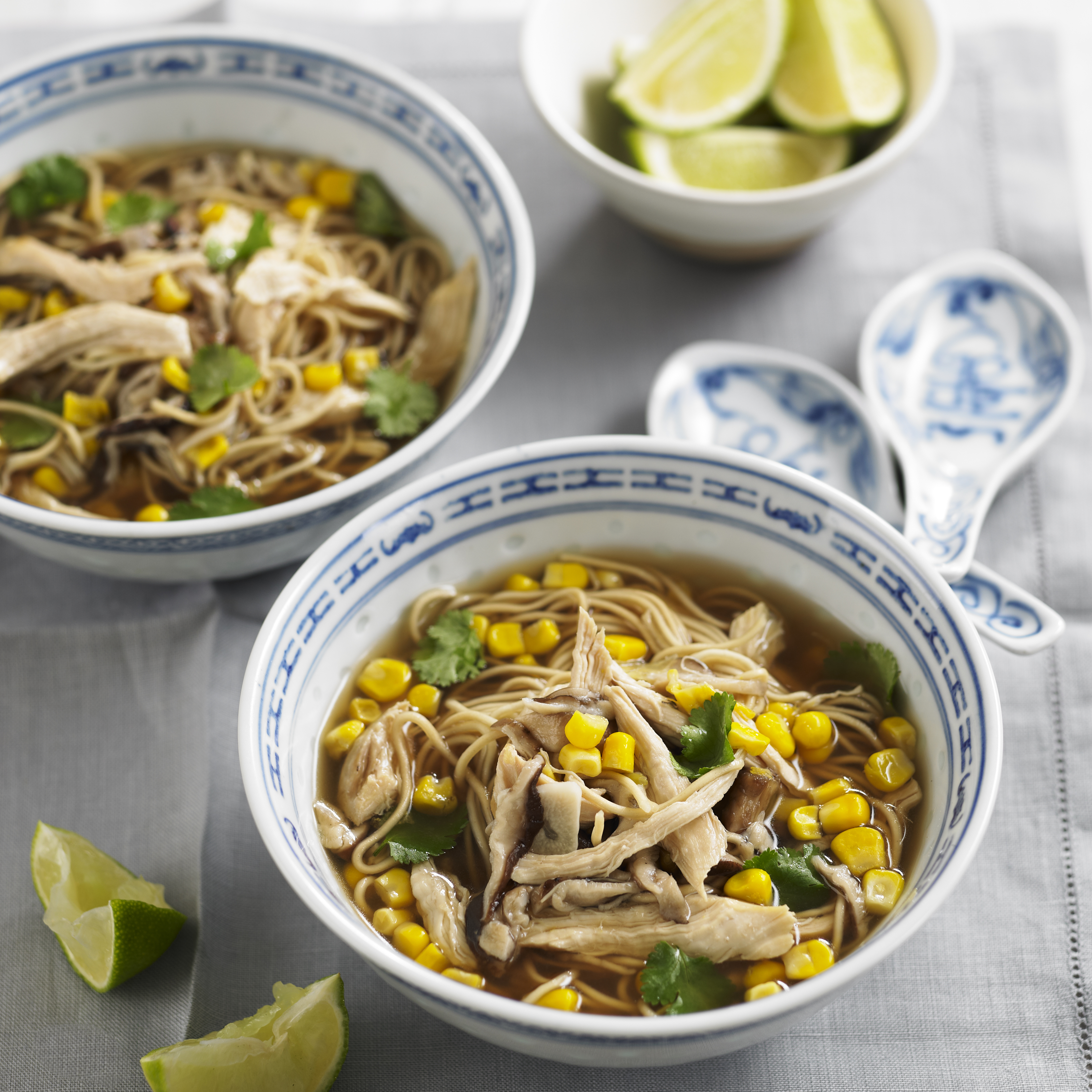 Chicken and sweetcorn noodle soup recipe