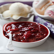 Real vanilla ice cream with roasted plums recipe