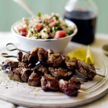 Marinated Lamb Skewers With Giant Couscous Salad Recipe