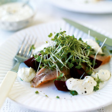 Smoked Trout With Horseradish, Beetroot And Watercress Recipe