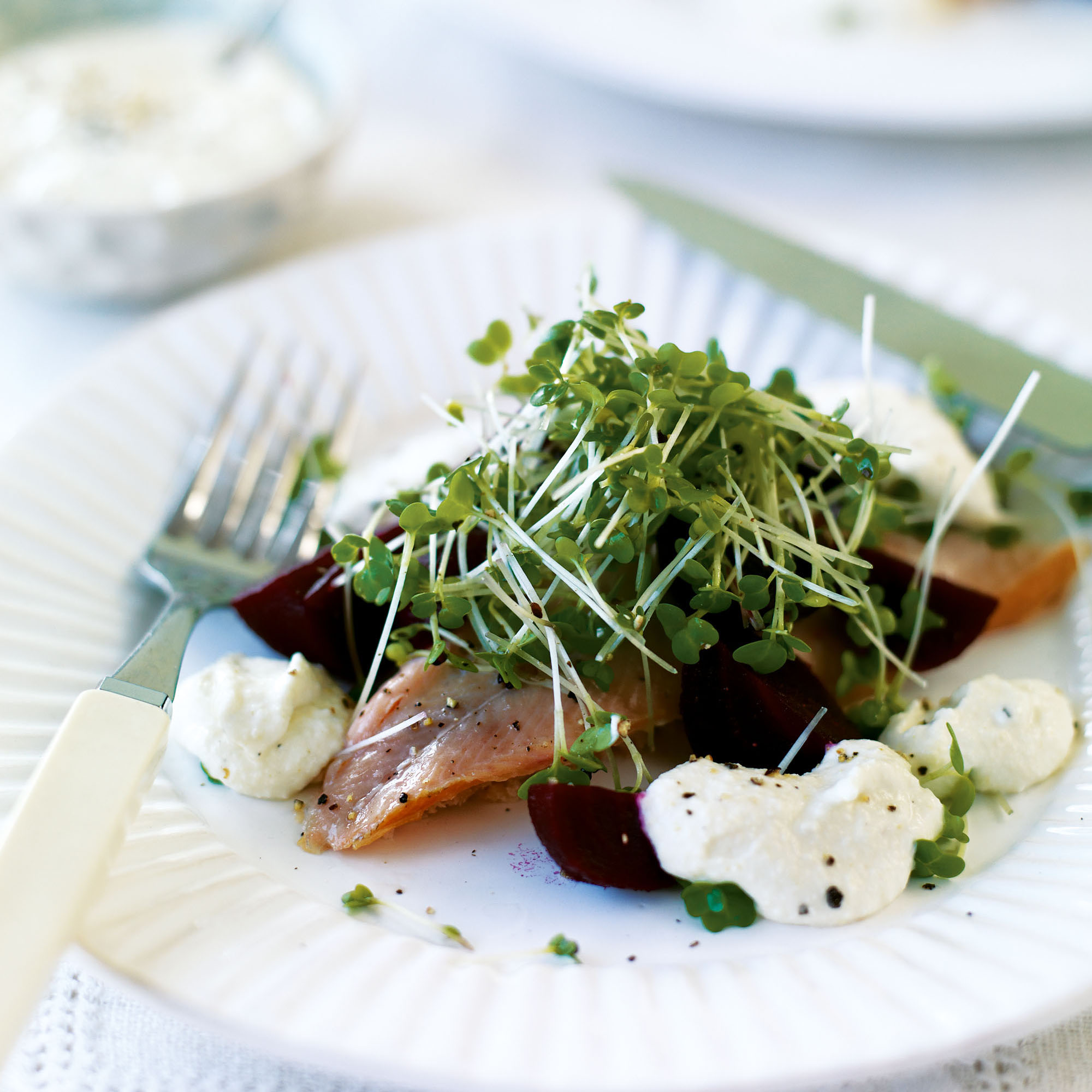 Smoked Trout With Horseradish, Beetroot And Cress Recipe