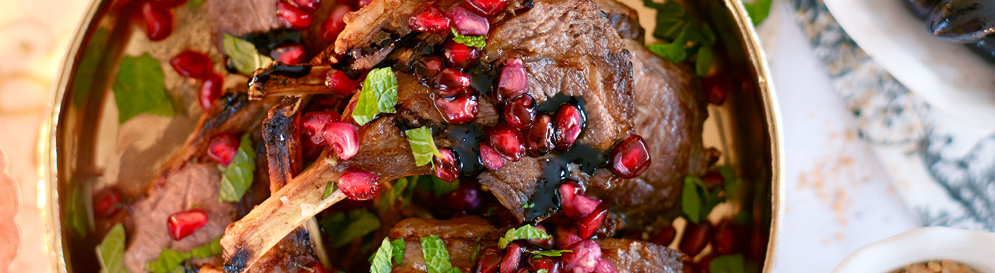 Lamb Cutlets with Pomegranate and Mint Recipe