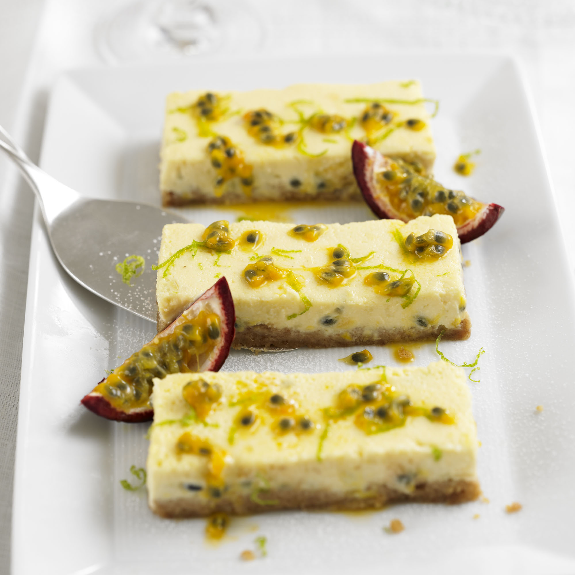 Passion Fruit Cheesecake Slices
