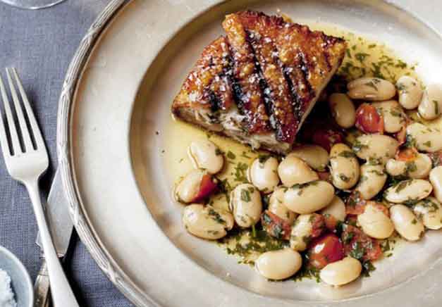 Slow-roasted pork belly with garlic and sage recipe