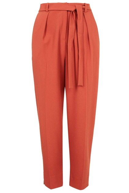 Belted straight leg trousers, R815, 8 to 16, Topshop