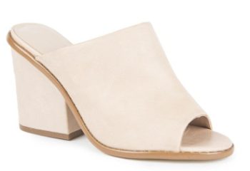 leather block heel