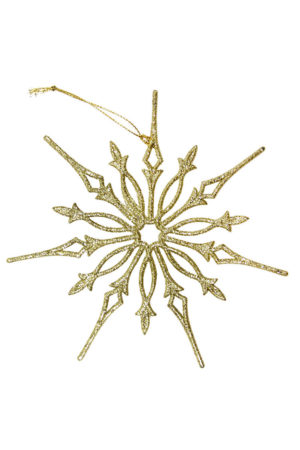 Gold Glitter Snowflake Christmas Bauble