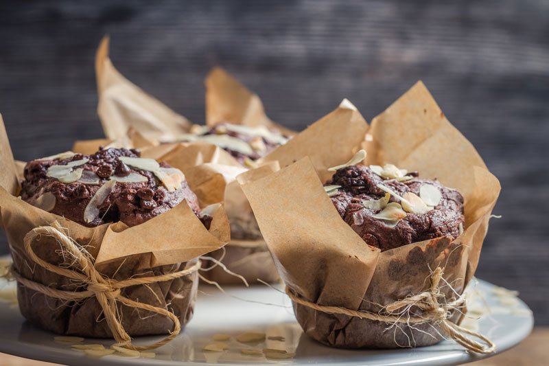 Chocolate almond muffins