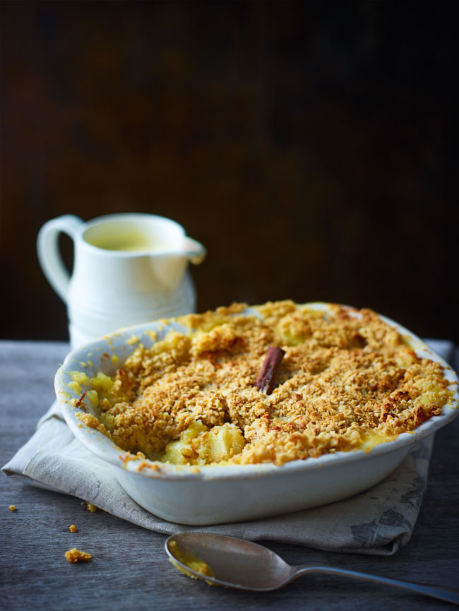 recipe for homemade custard to go with apple crumble