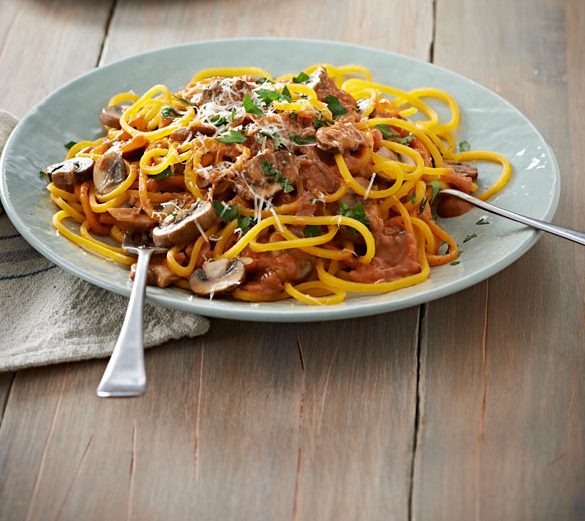 Carb-Free Butternut Spaghetti With Mushrooms And Garlic Recipe