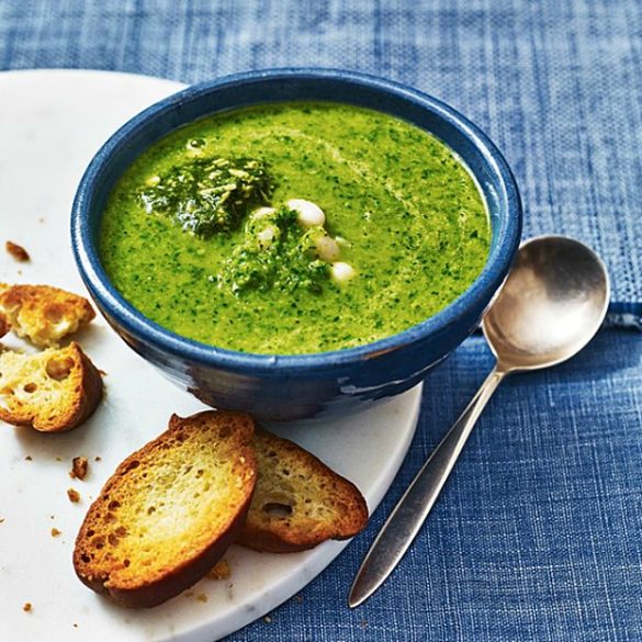 Super green soup with beans recipe