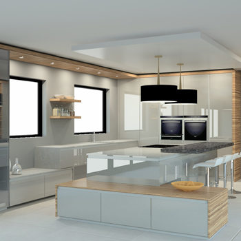 Kitchen with LED lights