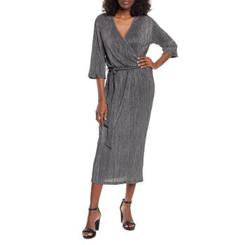 shimmer wrap dress for new year's eve