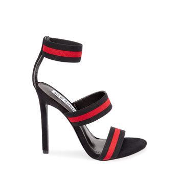 contrasting black and red work stiletto 