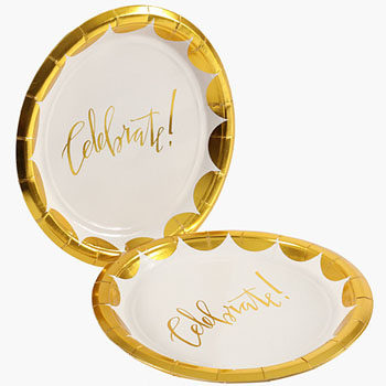 gold paper plates