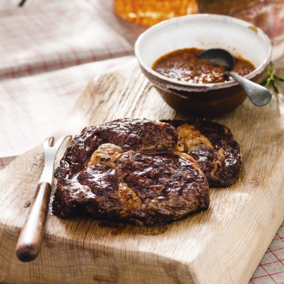Rib-Eye Steaks with Smoky Barbecue Sauce Recipe