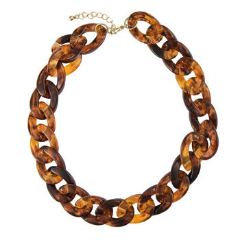 chunky link tortoiseshell necklace