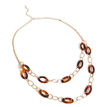 mixed tortoiseshell link necklace