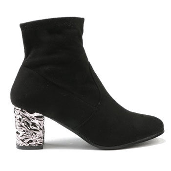 textured block heel ankle boot