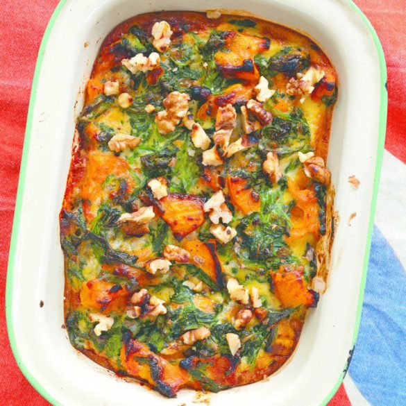 Baked Spinach, Squash and Blue Cheese Recipe