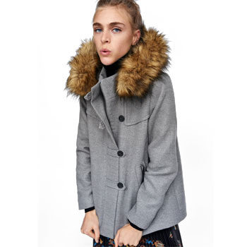 Hooded Melton coat