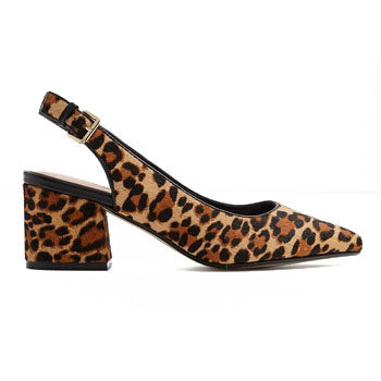 animal printed block heels 