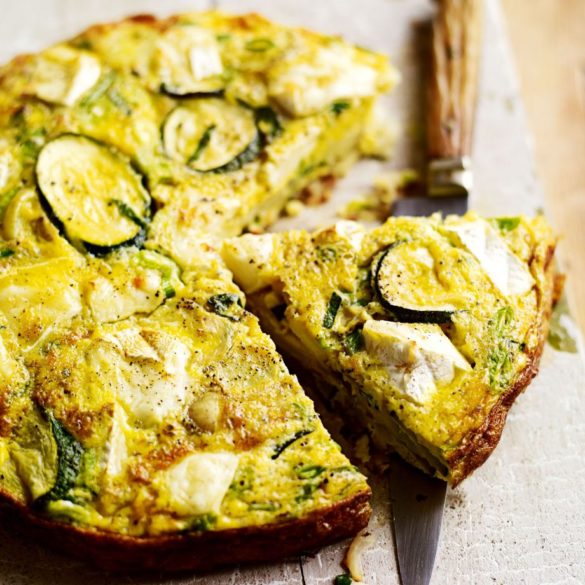 Courgette and goats' cheese tortilla recipe