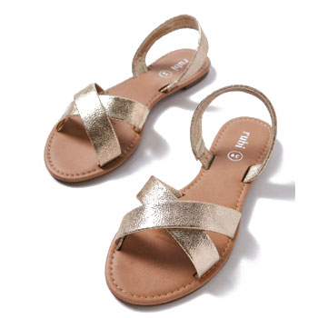 strappy metallic sandals