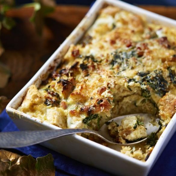 Strata with spinach and bacon recipe