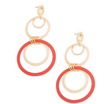 Orange and gold hoop earrings