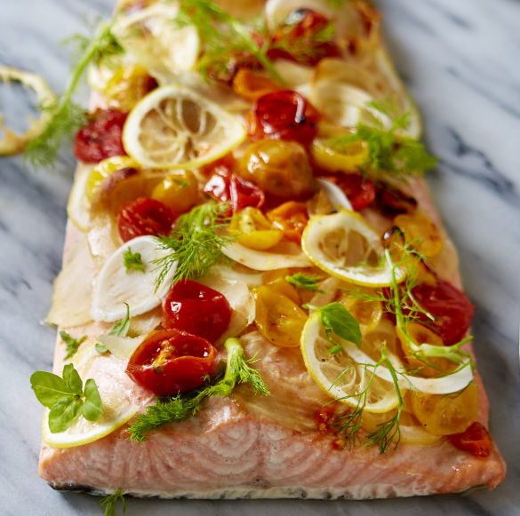 oven roasted salmon with fennel and tomatoes recipe