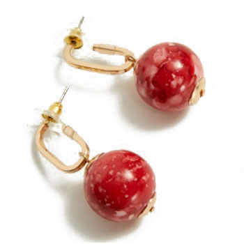 Red pendant earrings