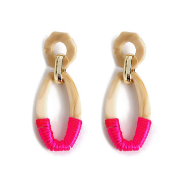 Pink drop earrings