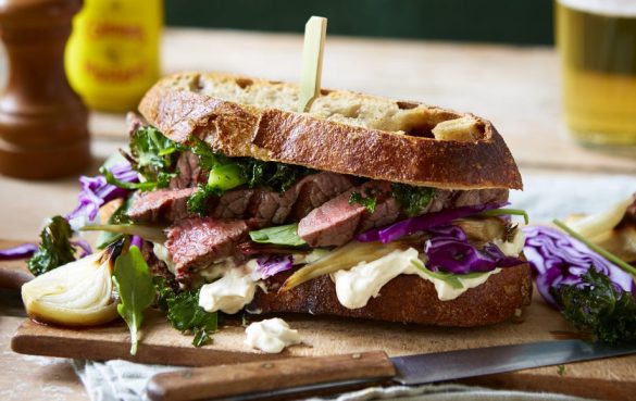 steak sandwich with super greens recipe