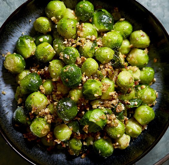 French-style garlic butter Brussels sprouts recipe