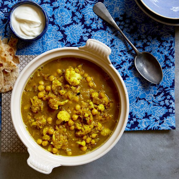 lentil and chickpea soup with turmeric and crispy onions recipe