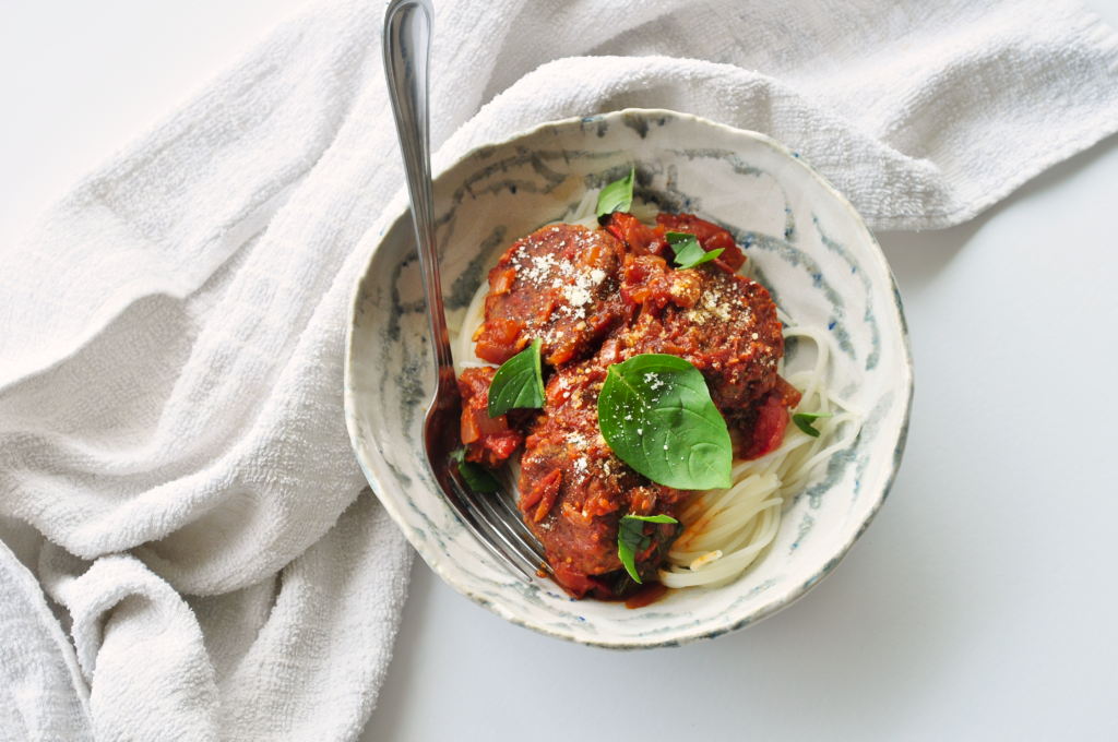 Healthy Girl Lentil & Mushroom “Meat” Balls With Spaghetti Recipe