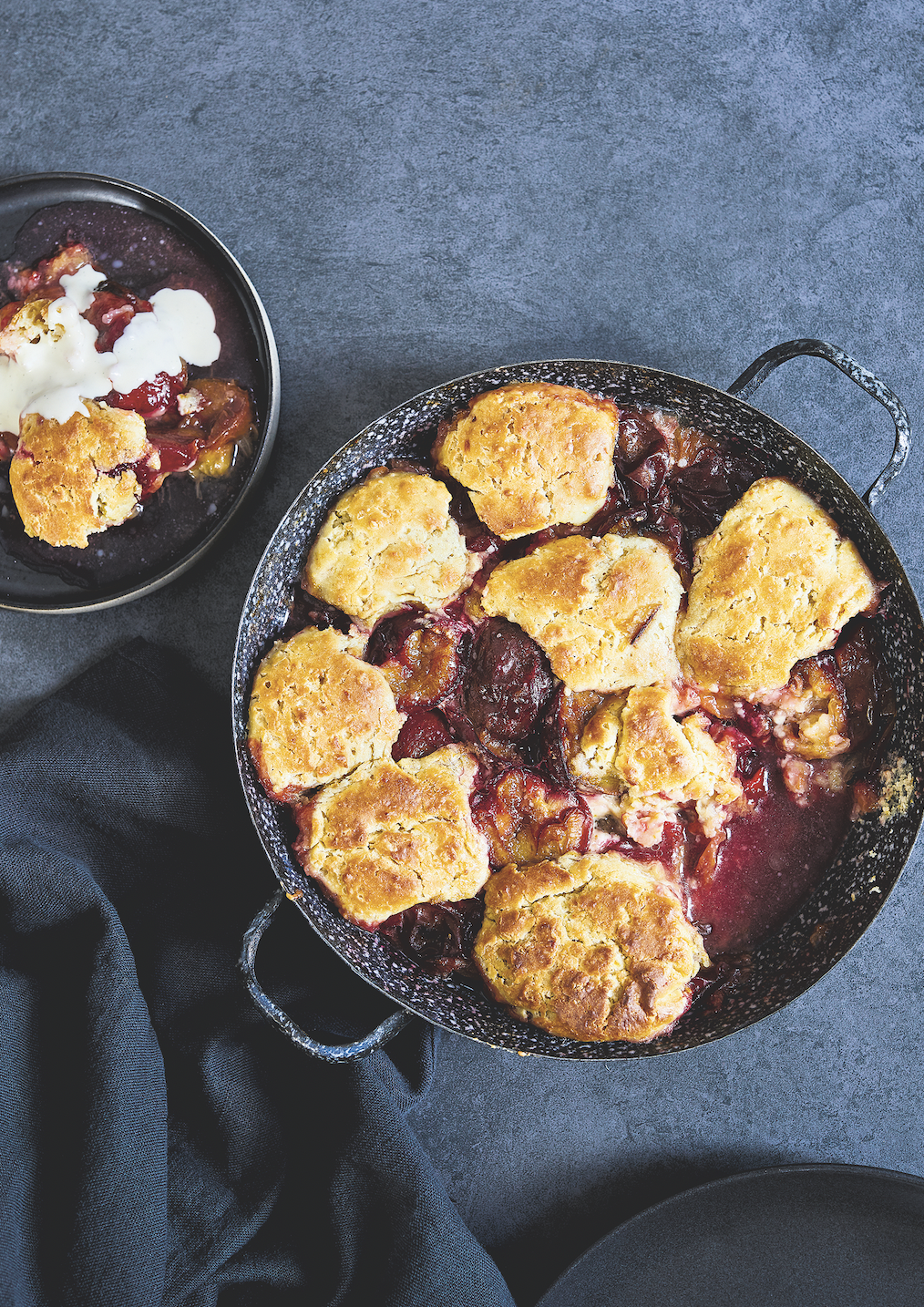 Plum, orange & cardamom cobbler recipe
