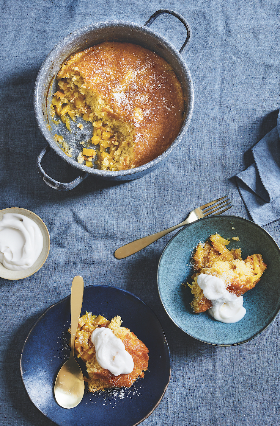 Coconut, mango & pineapple pudding recipe