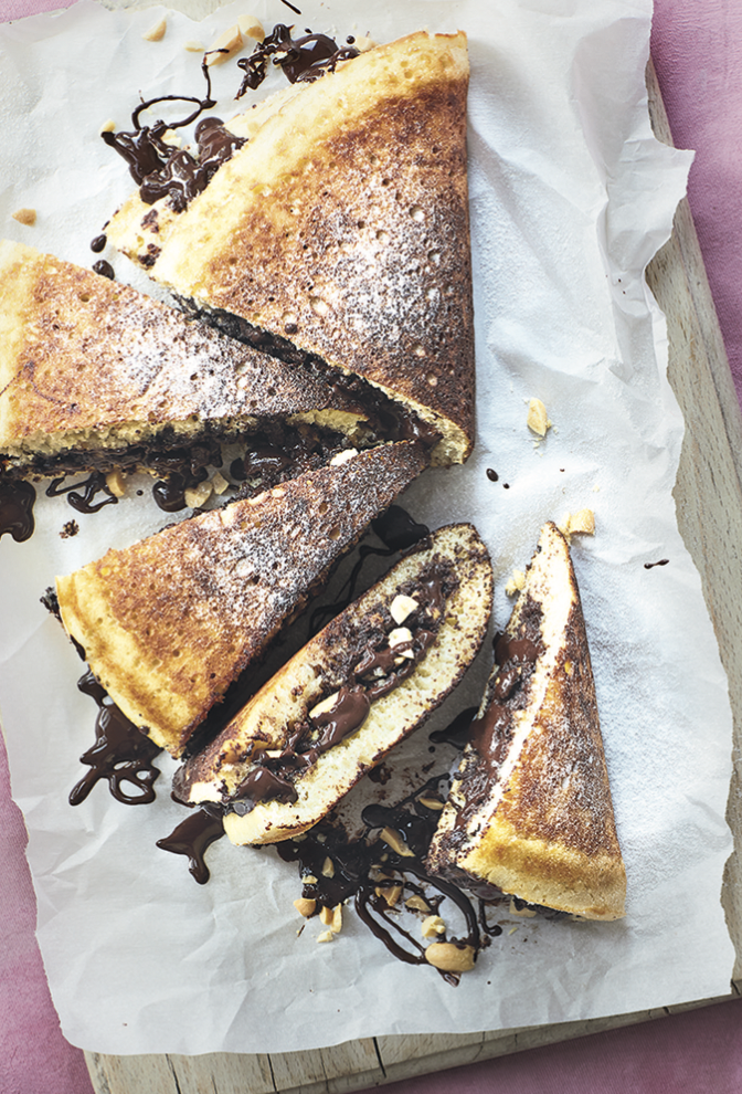 Ban chang kueh with toasted peanuts & chocolate