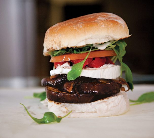 healthy burger aubergine