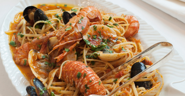 tashas Christmas menu: Savva’s seafood pasta