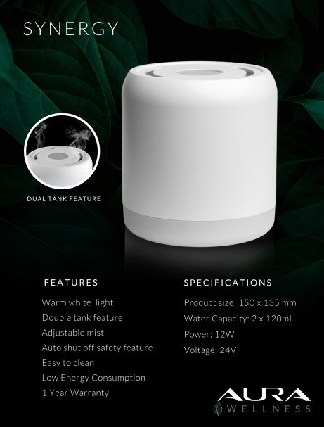 aura wellness range synergy aroma diffuser