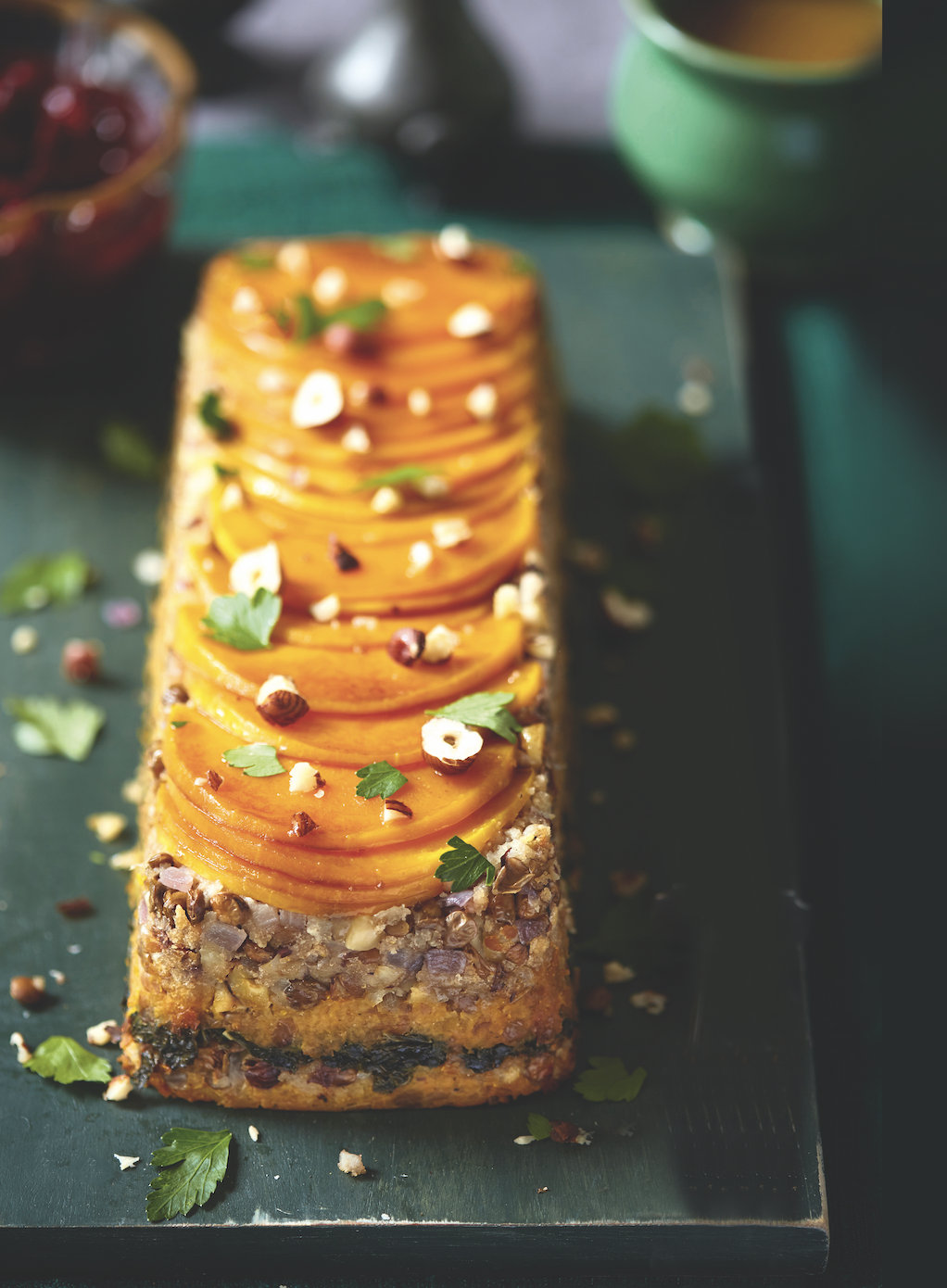 Miso squash & lentil layered loaf recipe