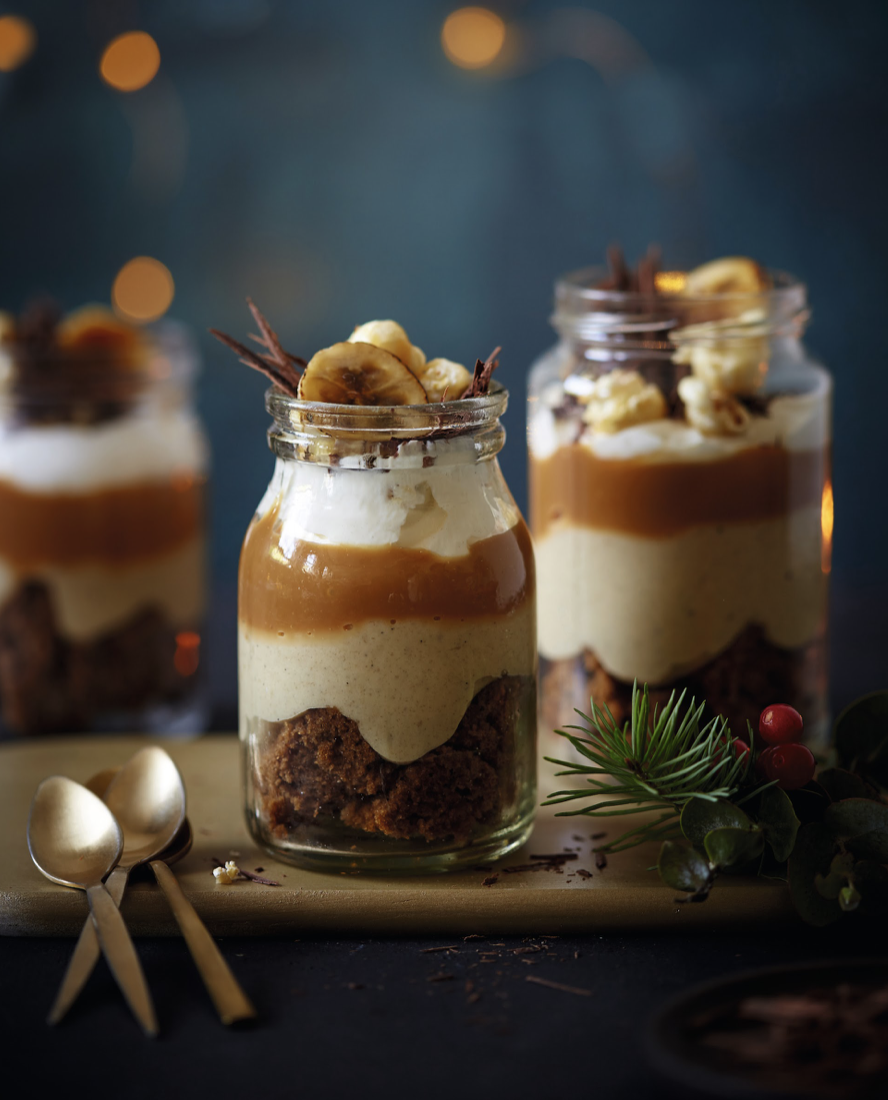 Banoffee rum pots