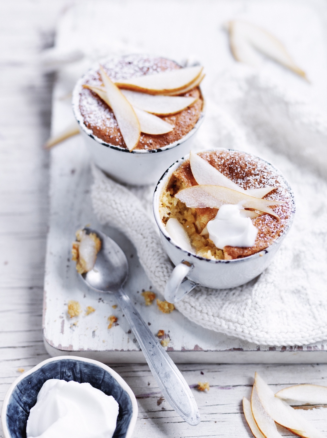 Coconut and pear puddings recipe